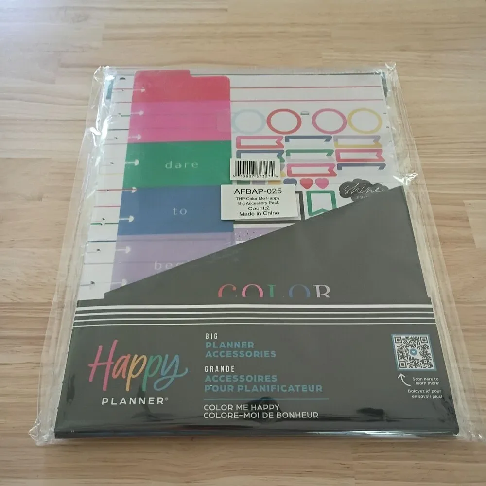 NEW Color Me Happy The Happy Planner Big Accessories 2 Count Pack